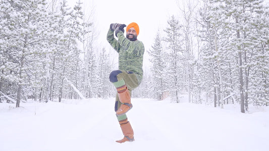 Bhangra in -40ºC/-40ºF around my cabin in the wilderness of the Yukon